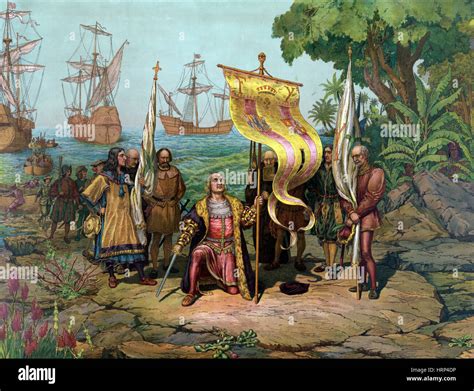 Desembarco De Cristóbal Colón En El Nuevo Mundo 1492 Fotografía De Stock Alamy