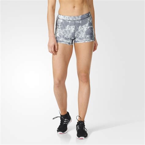 adidas techfit printed womens grey compression running gym shorts pants bottoms