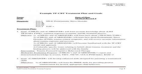Example TF-CBT Treatment Plan - Handouts/Example TF-CBT ...