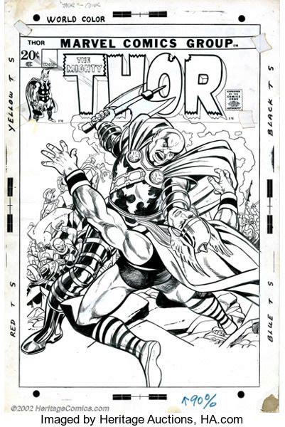 Original Comic Artcovers Gil Kane And Vince Colletta Original Cover Art For Thor 201marvel