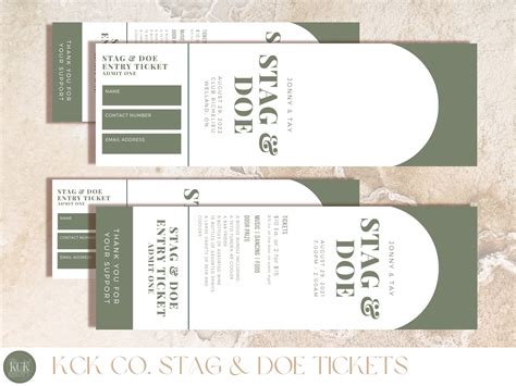 Stag And Doe Ticket Template Stag And Doe Tickets Tickets Etsy Canada