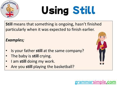 Using Still Definition And Example Sentences Grammar Simple English