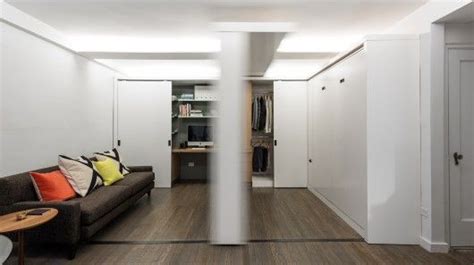 Sliding Wall And Hidden Bed Transform Small New York Apartment Tiny