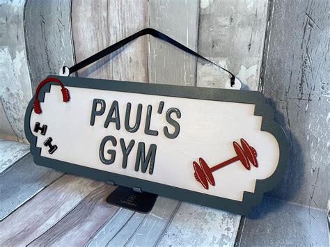 Personalised Gym Sign Hand Painted Wood Gym Decor Home Gym Etsy Uk