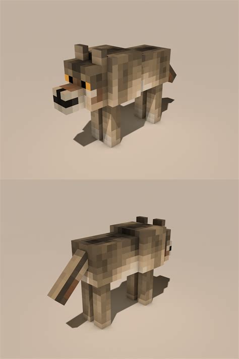 Remake Of The Wolf Texture In Minecraft Based On Gray Wolf Rminecraft