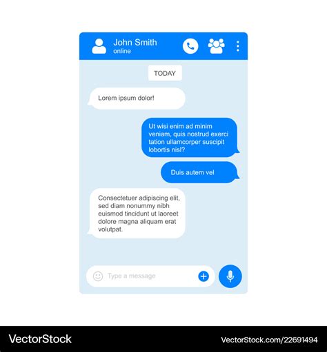 Messenger Chat Page Flat Background Royalty Free Vector