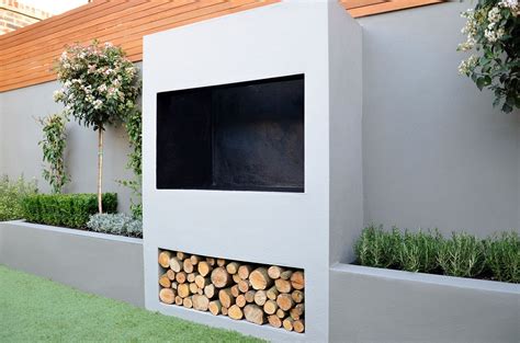Outdoor Fireplace Bbq Fire Raised Beds Modern Garden
