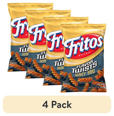 (4 pack) Fritos Flavor Twists Honey BBQ Corn Snacks, 9.25 oz Bag