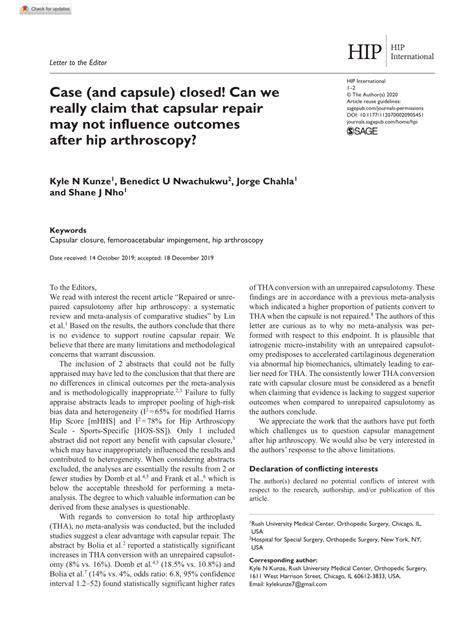 Pdf Case And Capsule Closed Can We Really Claim That Capsular