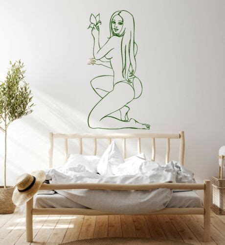 Vinyl Wall Decal Hot Sexy Naked Woman Girl Pin Up Lingerie Adult