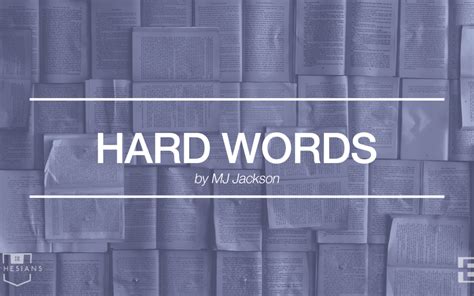 Hard Words Blog Exodus Belmont