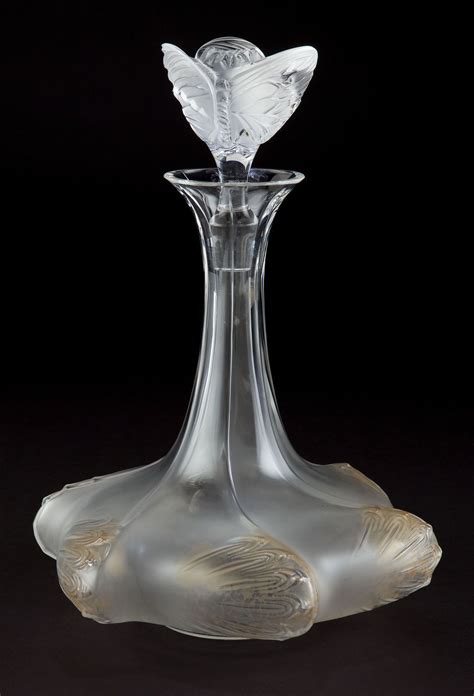 Lalique Clear And Frosted Spirit Decanter With Butterfly Design 1945