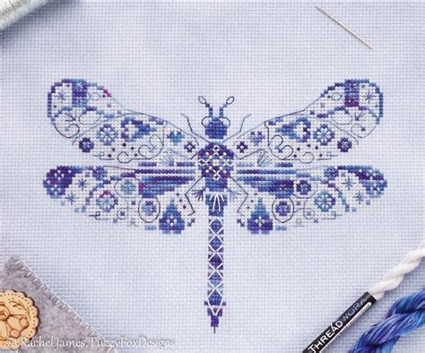 Variegated Dragonfly Cross Stitch Pattern Pdf Chart For Etsy In 2021