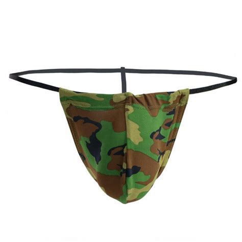1pcs Camouflage G String Mens Underwear Sexy Mens Pouch Thongs Mini T