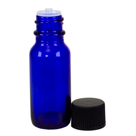 Blue Glass Bottle With Reducer Cap Essential Nature Inc