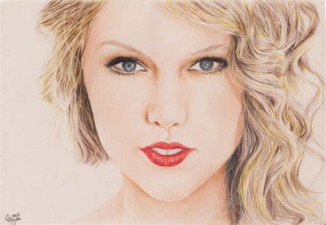 taylor swift colored pencil drawing virily