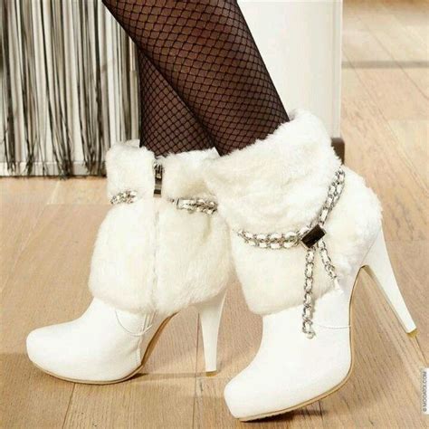 White Fur Boots Frauenschuhe Stiefel Schuhe Sandalen