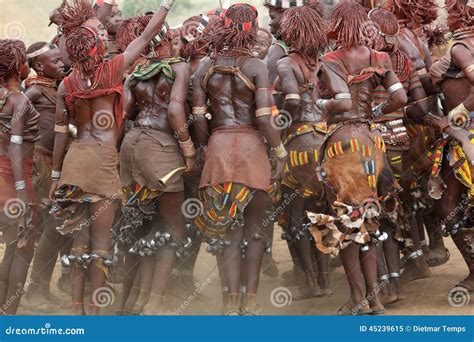 Dancing Hamer Women In Lower Omo Valley Ethiopia Editorial Image
