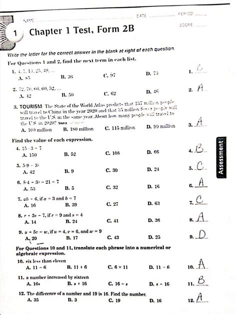 1-2 Practice Order Of Operations Glencoe Algebra 1 Answer Key | GBGYABA