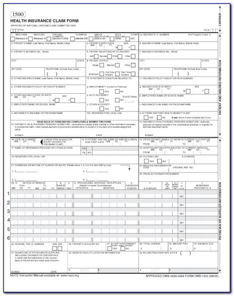 Free Fillable Hcfa 1500 Claim Form Form Resume Examples Jndaaqxd6x