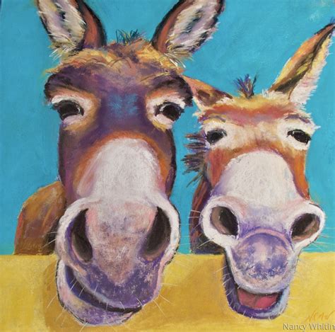 Painting Two Donkeys Walk Into A Bar Original Art By Nancy R M