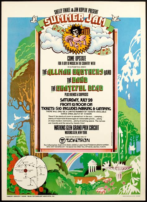 Lot Detail Grateful Dead Allman Brothers Watkins Glen Concert Poster