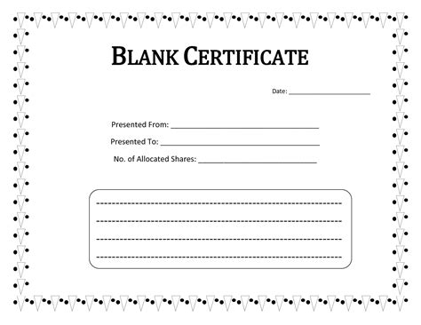 Free Printable Blank Certificate Template Printable Templates