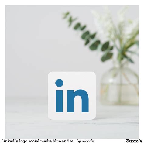 Linkedin Logo Social Media Blue And White Promo Calling Card Zazzle