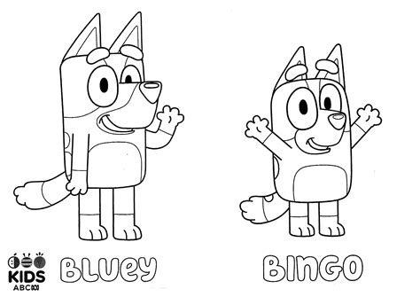 bluey coloring page | Bingo for kids, Colouring pages, Coloring pages