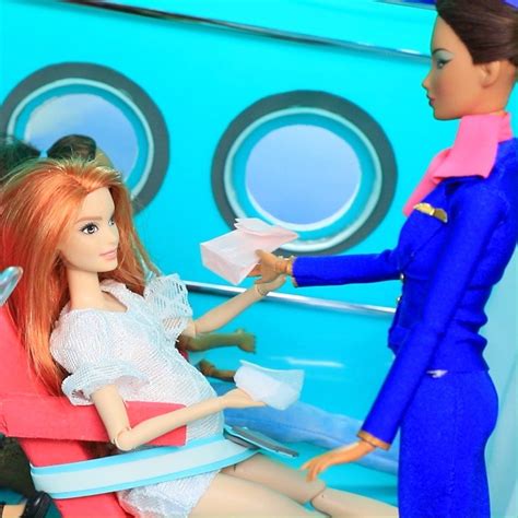 12 Diy Barbie Hacks And Crafts Pregnant Doll On The Plane2 12 Diy Barbie Hacks And Crafts