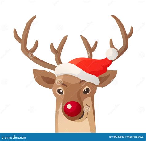 Red Nose Reindeer Emoticon Emoji Character Smiley Vector