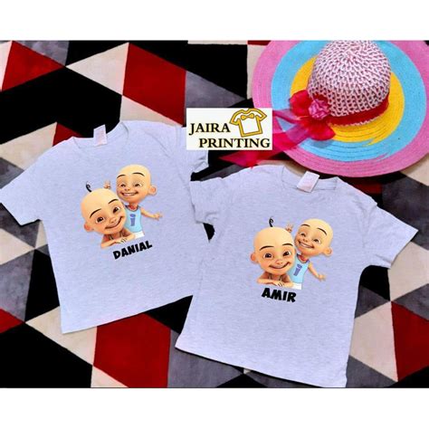 Upin Ipin Birthday Tshirt Custom Made Design 01 Shopee Malaysia