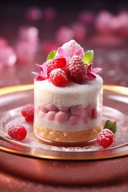 Free Ai Image Close Up On Fancy Dessert
