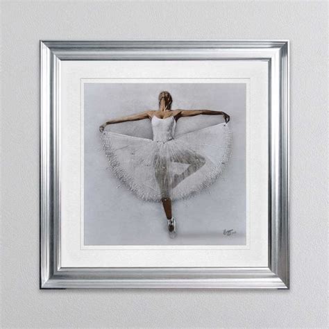 Dancing Ballerina Silver Framed Wall Art 1 Wall