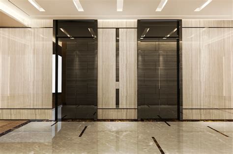 Premium Photo 3d Rendering Modern Steel Stainless Elevator Lift Lobby