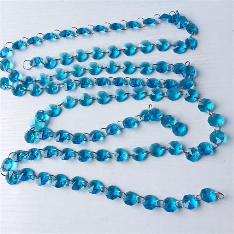 Free Shipping 50mlot Crystal Garland Aqua Color 14mm Octagonal Beads
