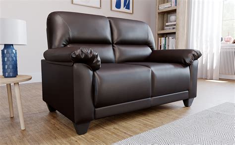 Kenton Small Brown Leather 2 Seater Sofa Furniture Choice