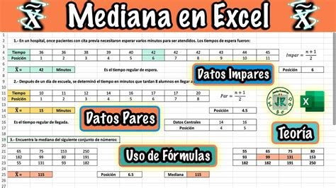Cómo Obtener la Mediana en Excel Datos Impares Pares y Uso De