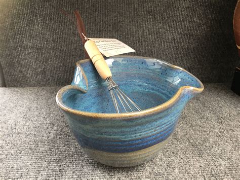 Handmade pottery blue mixing bowl Ergonomic Batter Bowl with | Etsy | Batter bowl, Pottery, Bowl