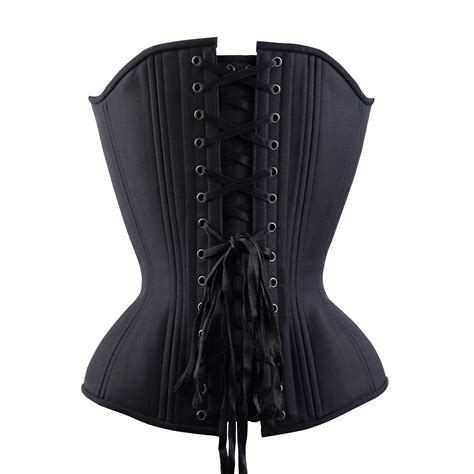 black cashmere overbust corset hourglass silhouette regular timeless trends