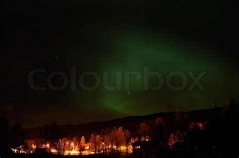 Aurora Borealis Northern Light Over A Stock Image Colourbox