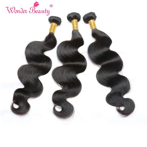Wonder Beauty Indian Body Wave 100 Human Hair Weaves 3 Bundles Deal Natural Black Hair