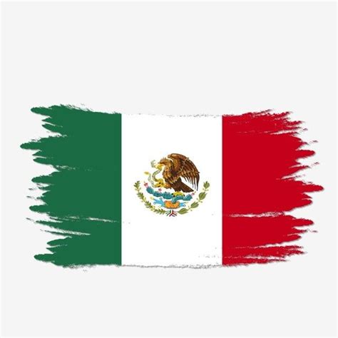 Pincel De Acuarela Transparente Pintada De La Bandera De México Png