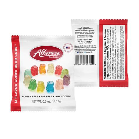 Albanese Worlds Best 12 Flavor Gummi Bear Cubs Mini Packs 50 Count
