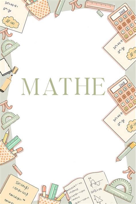 Mathe Deckblatt Mathe Deckblatt Deckblatt Schule Deckblatt Math