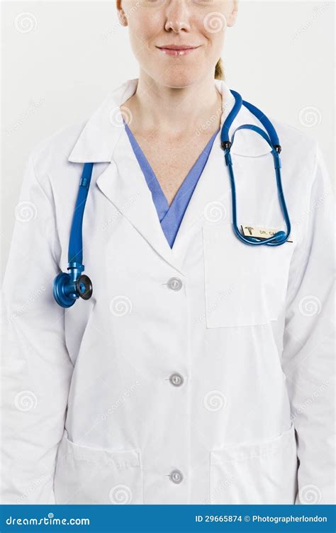 Midsection Of Doctor With Stethoscope Around Neck Stock Images Image