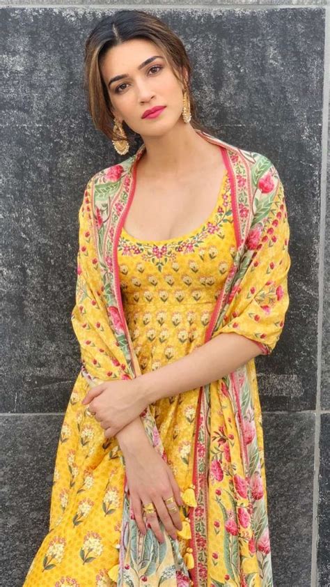 Kriti Sanons Cute Floral Outfits Adipurush Floral Dress
