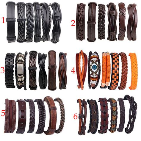 Trendy Retro Leather Bracelets Men Multilayer Handmade Braided Rope