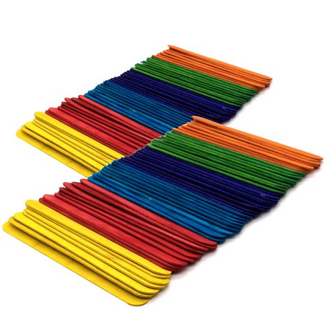 Buy Emraw Jumbo Colored Craft Stick Wood Stick 100 Pieces Long Craft