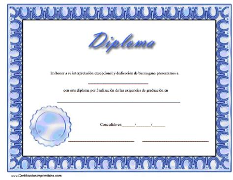 Diploma Diplomas Para Imprimir Plantillas De Diplomas Editables